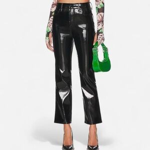 Good American Better Than Leather Good Curve Straight Pants Black 25 & 26 NWT